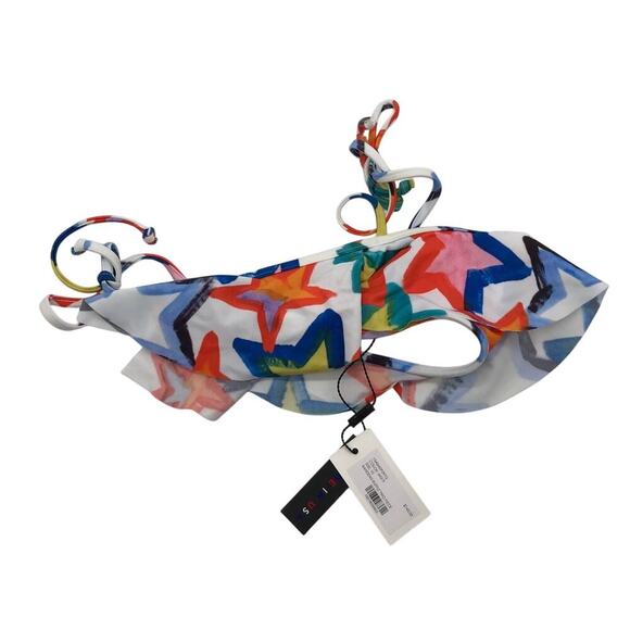 Girls 10 Milly Bikini Star Print Ruffle Bandeau Two Piece Swimsuit $145 Rainbow - Picture 4 of 4